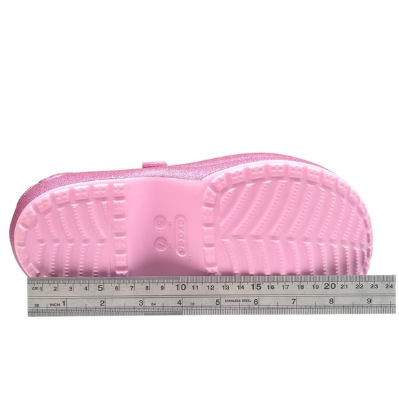 Crocs Womens Mega Wedge Platform Clog Size 7 Rose Glitter Slip-on Water Friendly - Picture 10 of 14